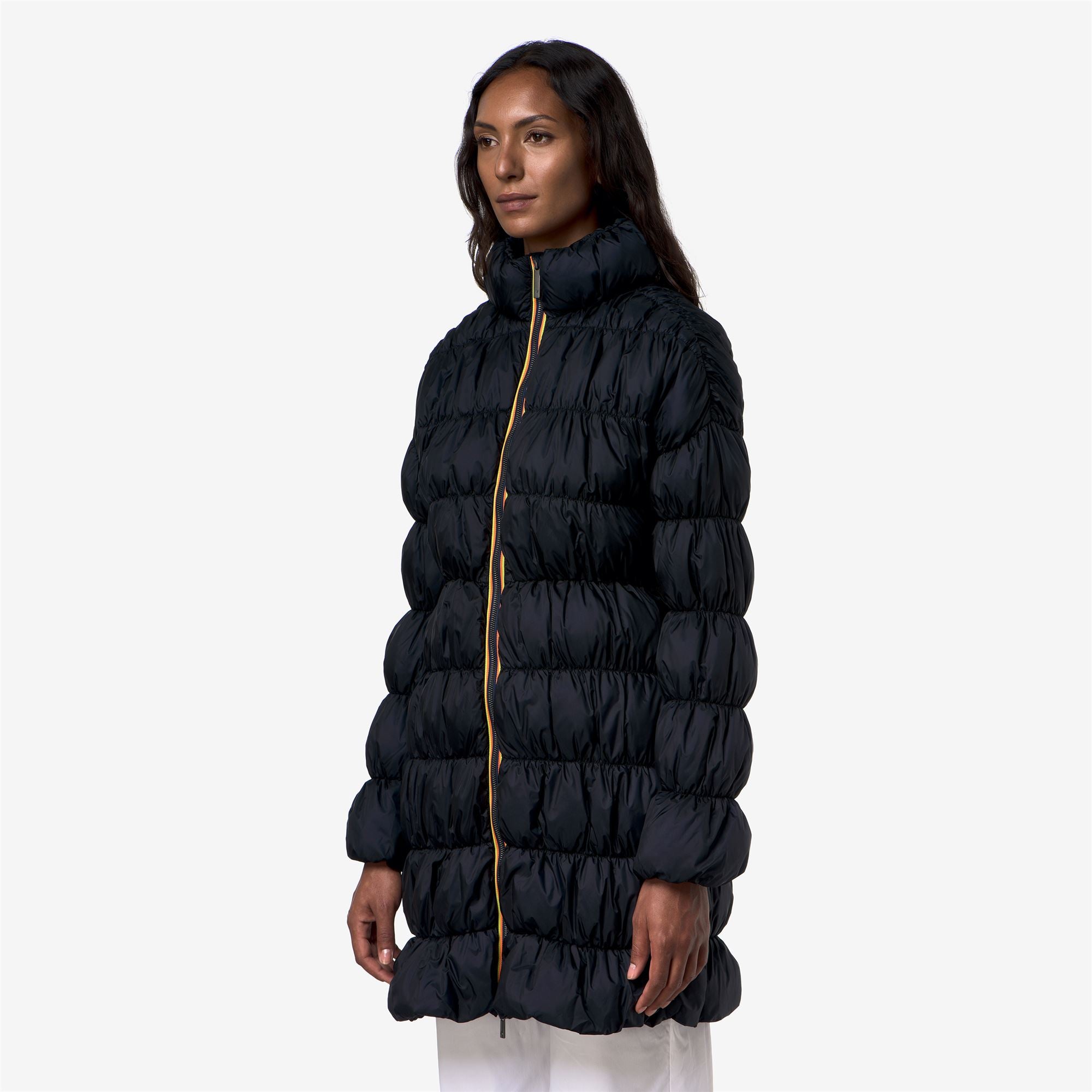 k-way-jin-maxi-ruffles-veste-longue-femme-blue-depth image 2