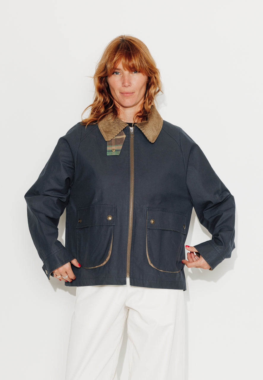 trench-coat-sorbus-imperm-able-court-oversize-coton-staywax-marine image 2