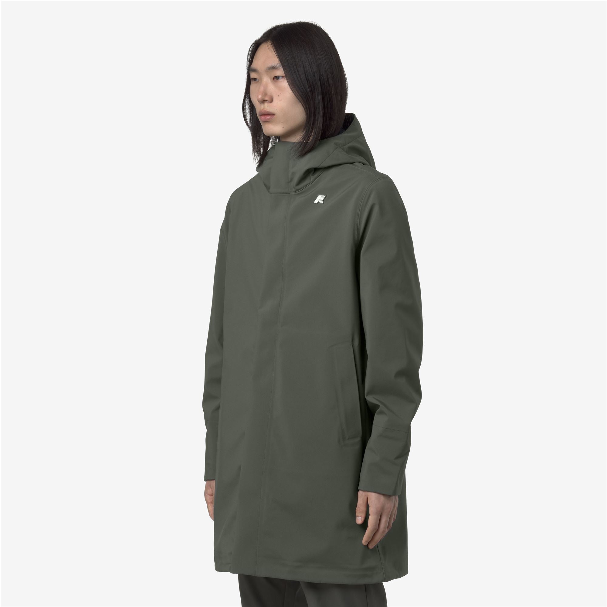 k-way-thomas-bonded-veste-longue-homme-green-blackish-blue-depth image 2