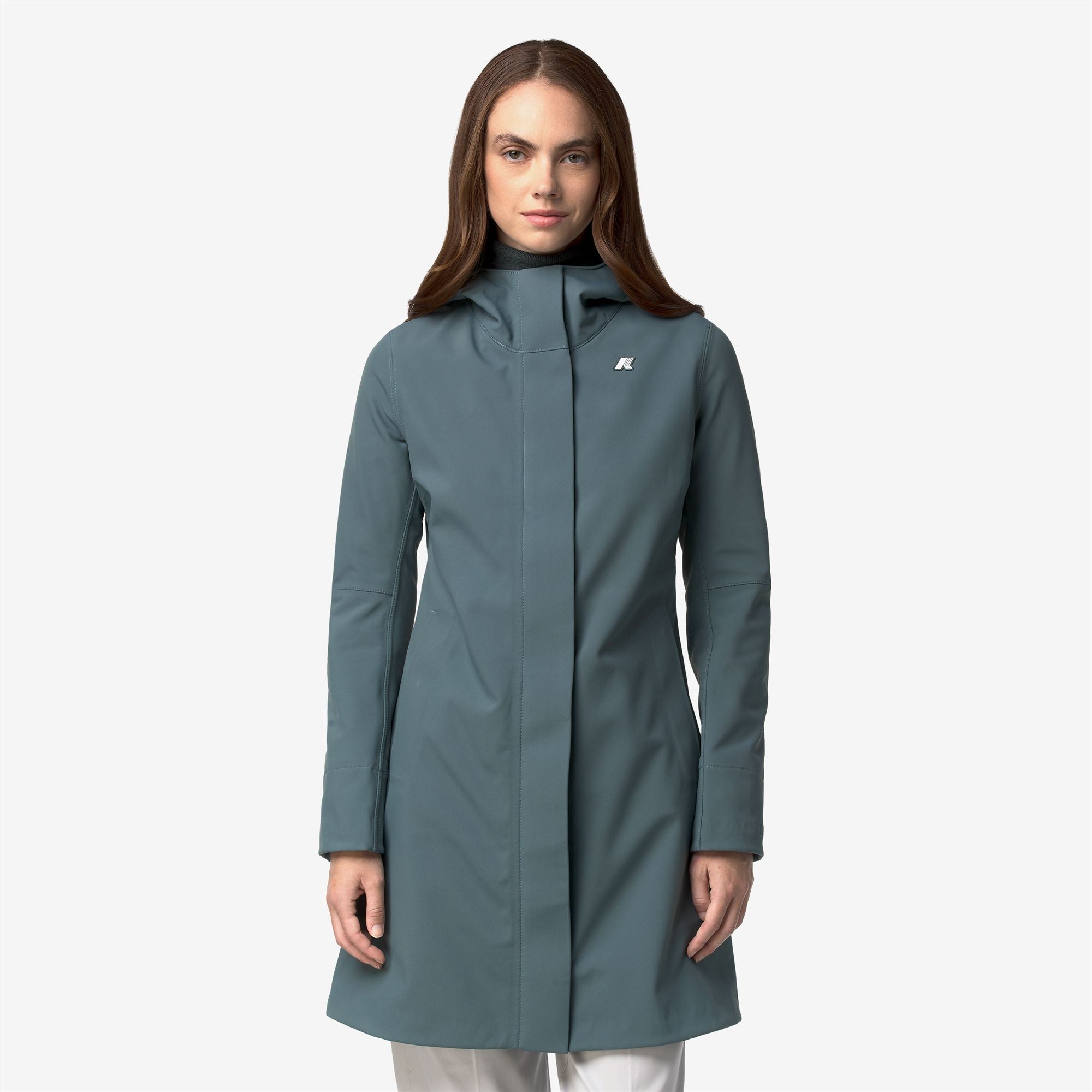 k-way-stephy-bonded-veste-3-4-femme-green-balsam-blue-depth image 1