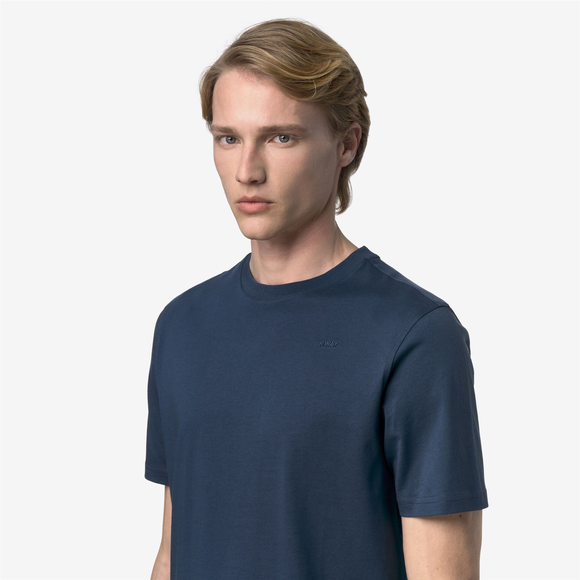 k-way-odom-jersey-micro-lettering-slim-t-shirt-homme-blue-insignia image 4