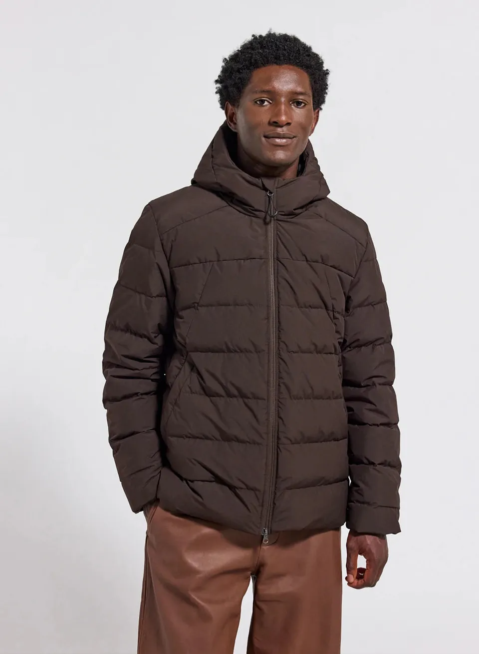 pyrenex-kepler-doudoune-capuche-homme-marron-fonc-imperm-able image 1