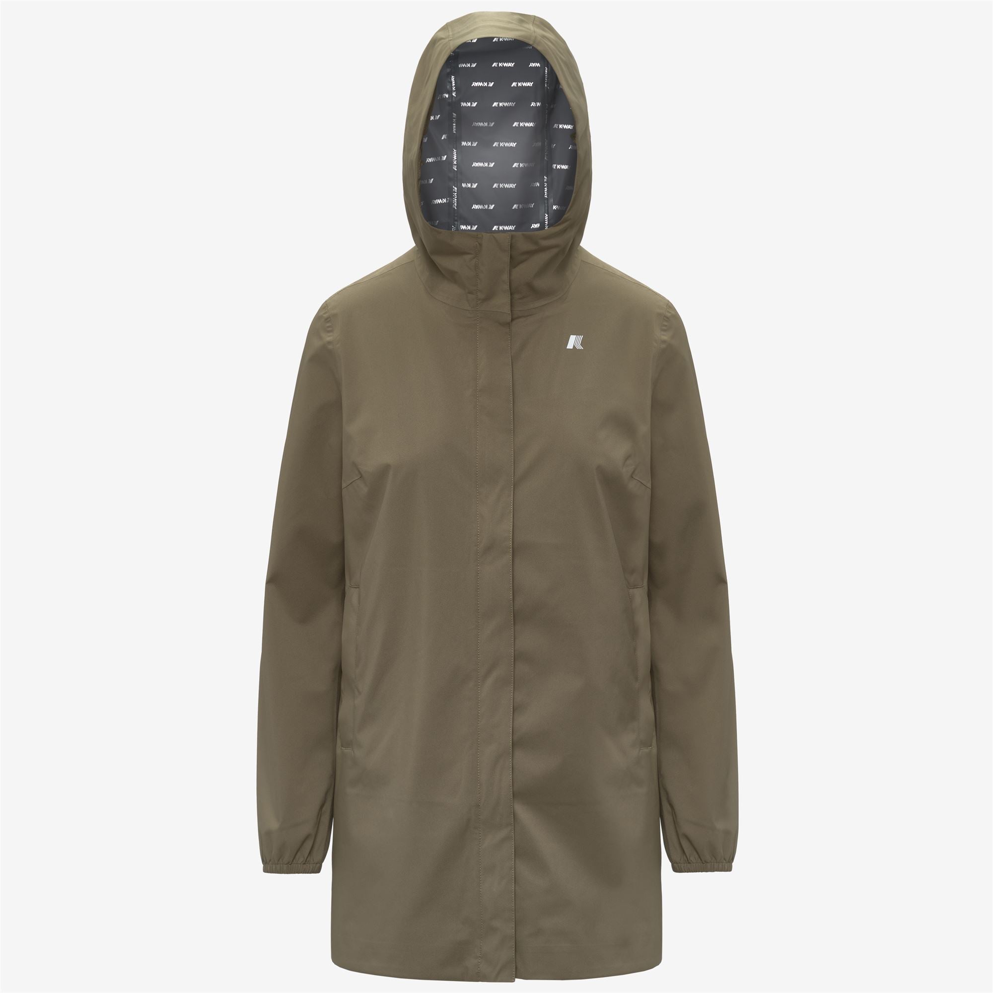 k-way-sophie-stretch-dot-veste-mi-longue-femme-green-army image 5
