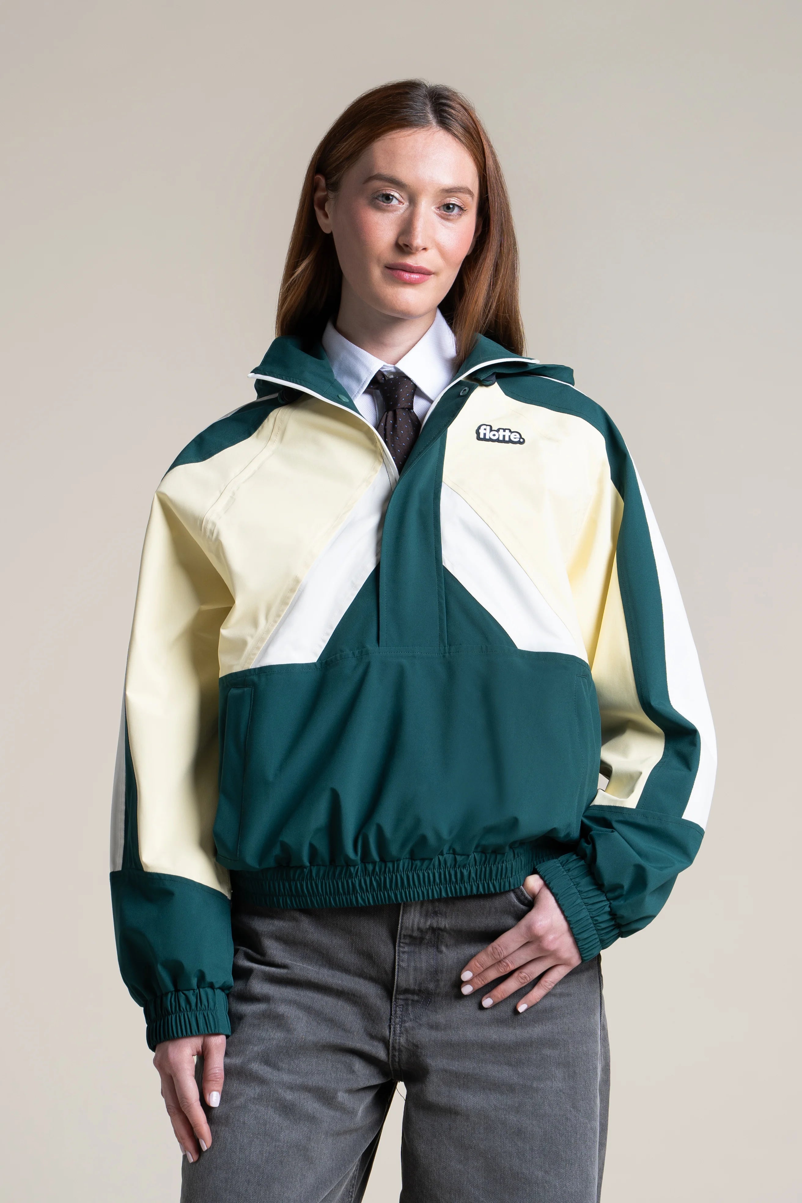 flotte-abbesses-veste-imperm-able-courte-tricolore-argile-bleu-roi image 3