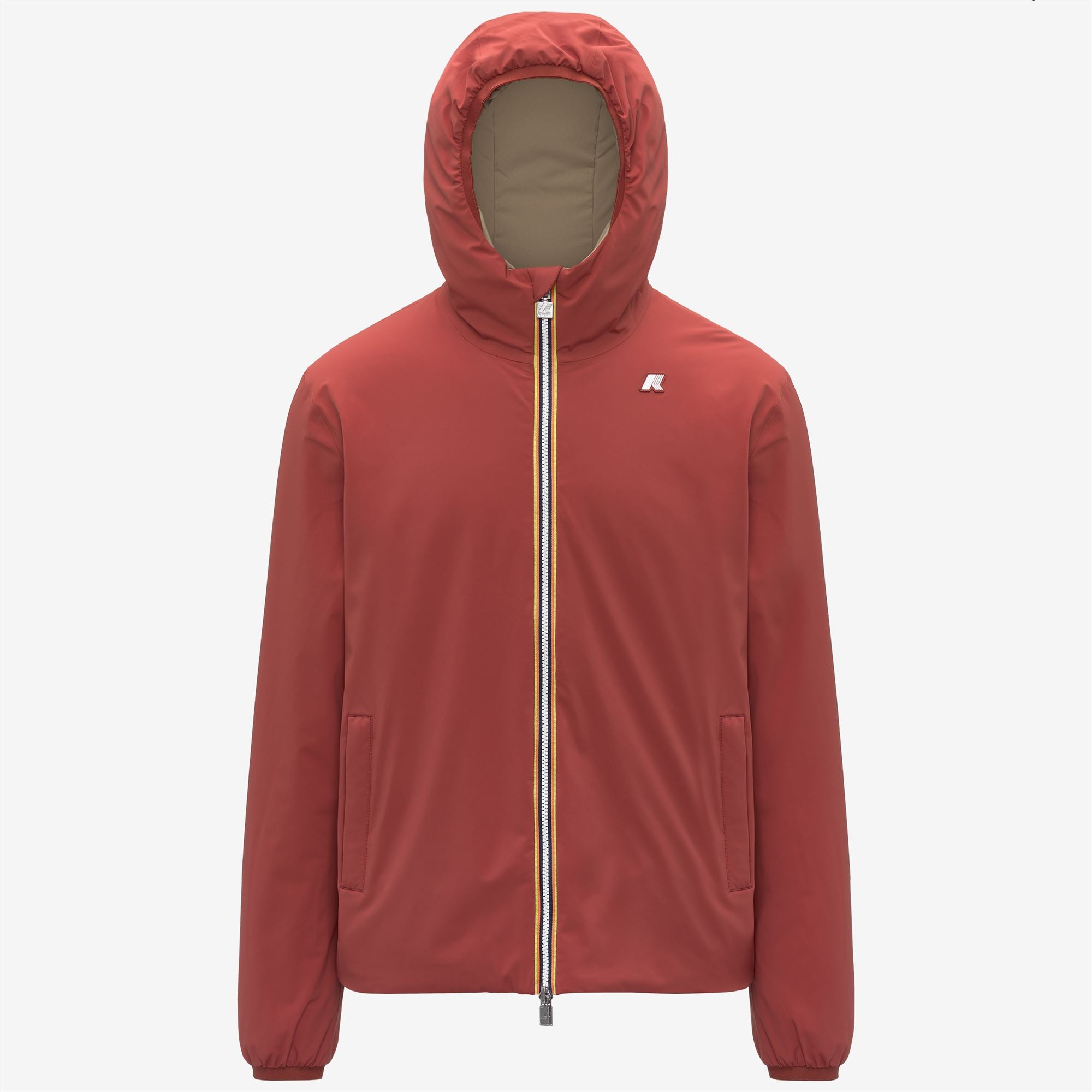 k-way-jack-st-warm-double-veste-courte-r-versible-homme-red-dk-chili-beige-khaki image 4