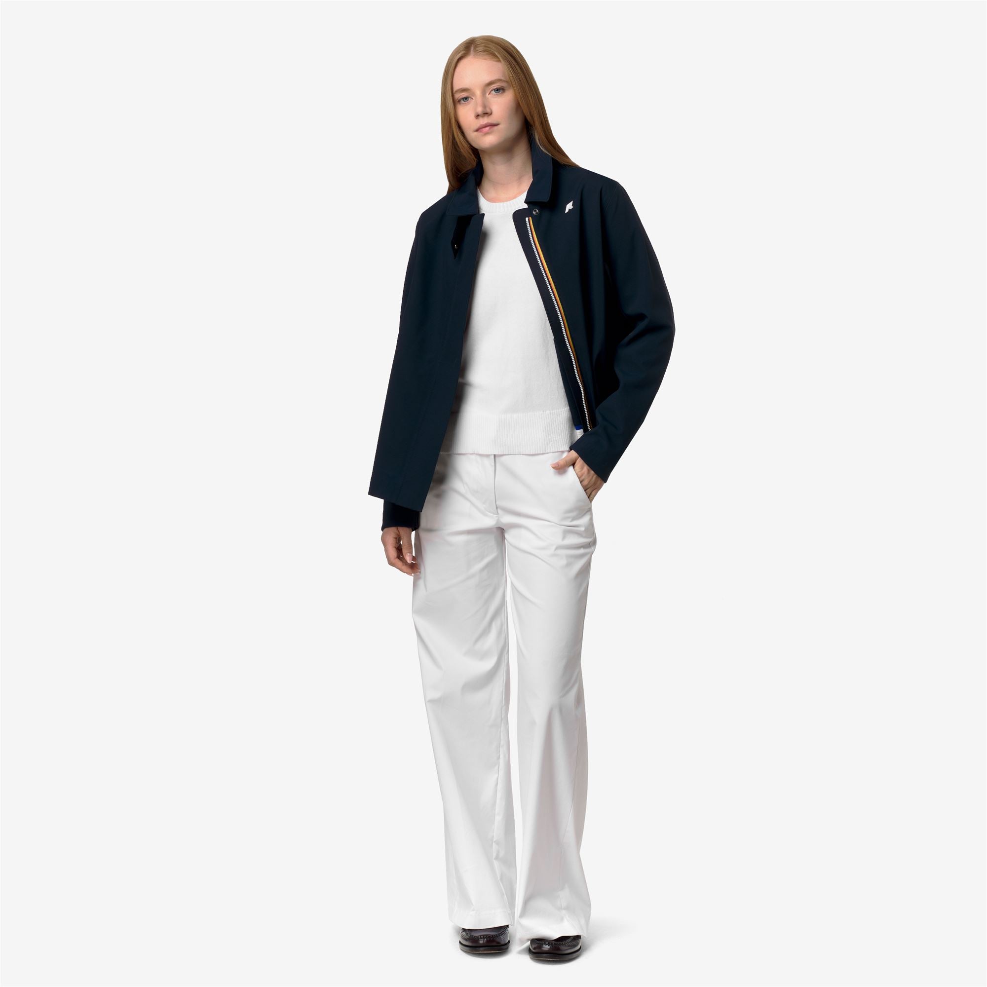 k-way-bleizou-bonded-trench-court-femme-blue-depth image 4