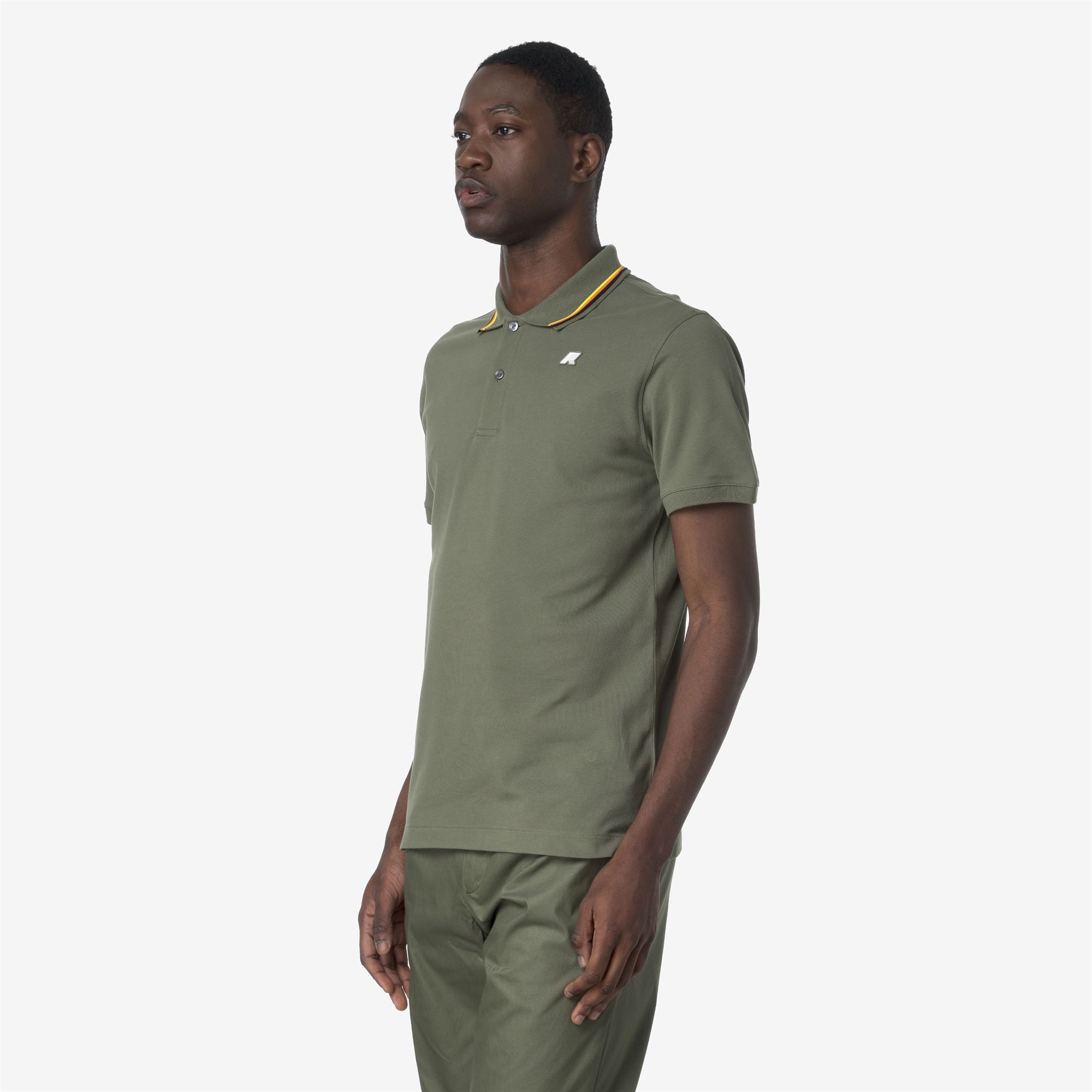k-way-jud-pique-slim-polo-homme-green-lichen image 2
