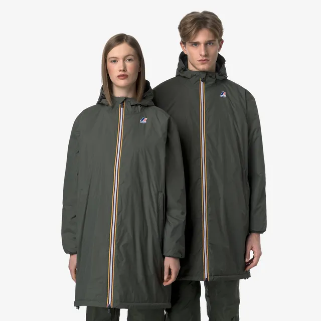k-way-le-vrai-4-0-eiffel-east-warm-manteau-de-pluie-3-4-unisexe-green-blackish image 1