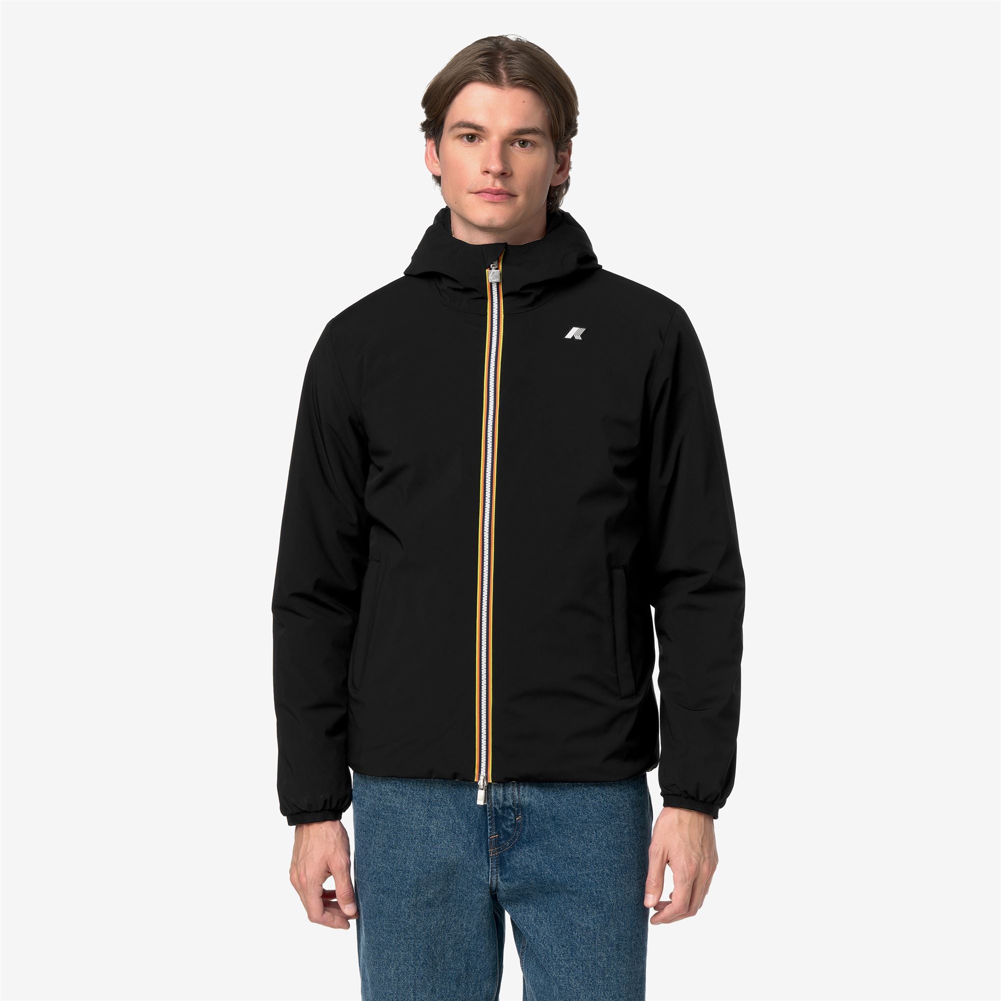k-way-jack-st-warm-double-veste-court-r-versible-homme-black-pure-beige-khaki image 1