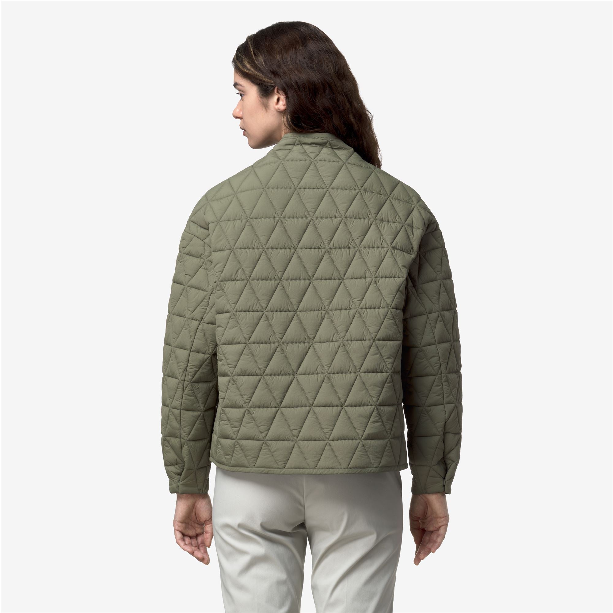 k-way-selime-diamond-quilted-warm-veste-mi-longue-femme-green-lichen image 3