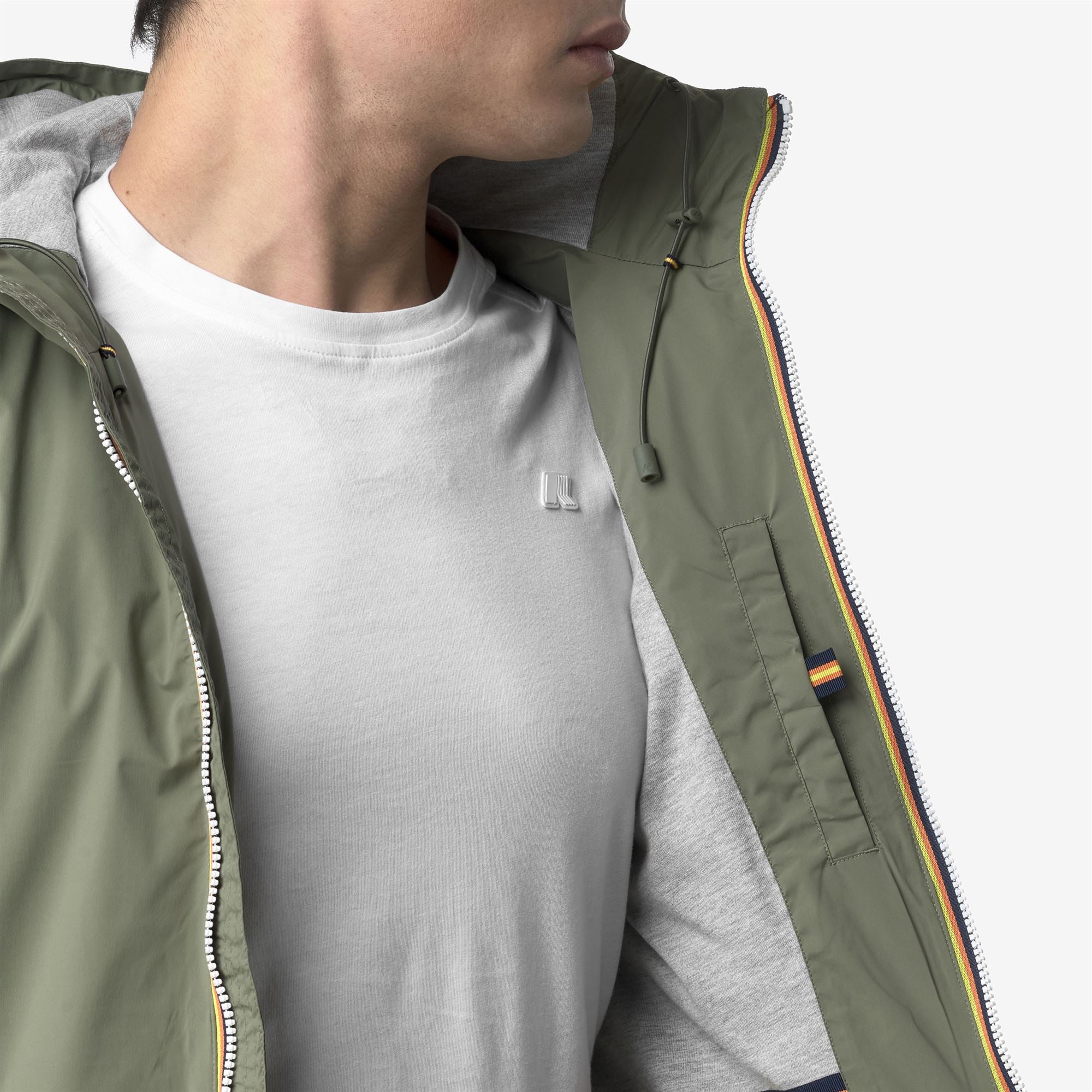 k-way-jack-stretch-nylon-jersey-veste-courte-homme-green-lichen image 4
