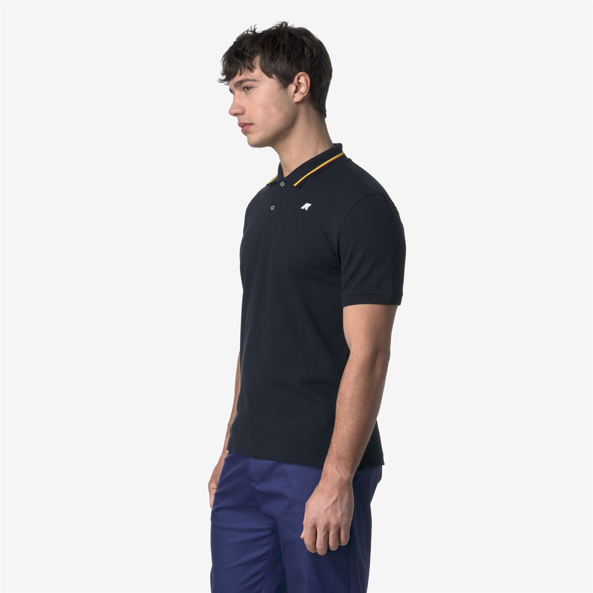 k-way-jud-piqu-slim-polo-homme-blue-depth image 2