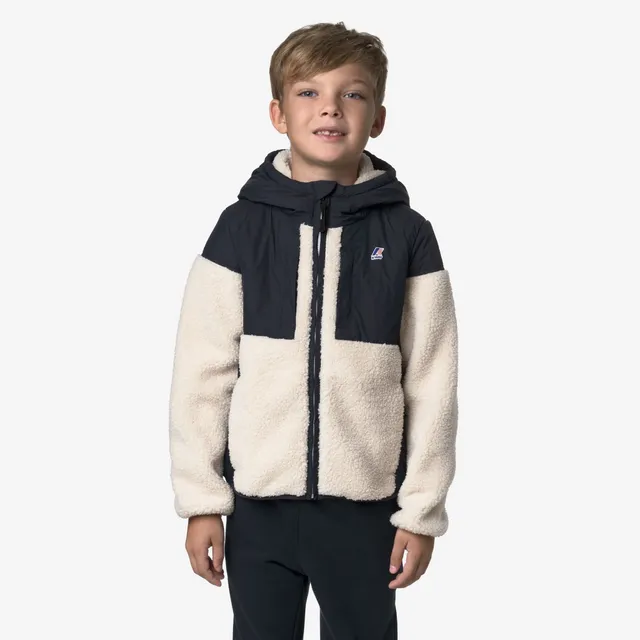 k-way-p-samson-4-0-orsetto-polaire-sherpa-enfant-blue-depth-ecru image 1