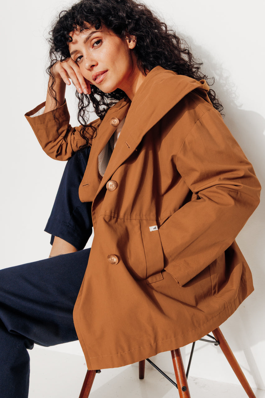 trench-coat-grenadier-parka-courte-oversize-d-perlante-camel-capuche image 4