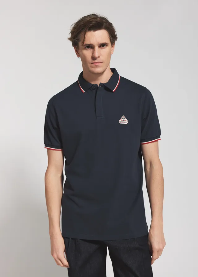 polo-homme-pyrenex-leyre-bleu-marine-en-coton-biologique image 1