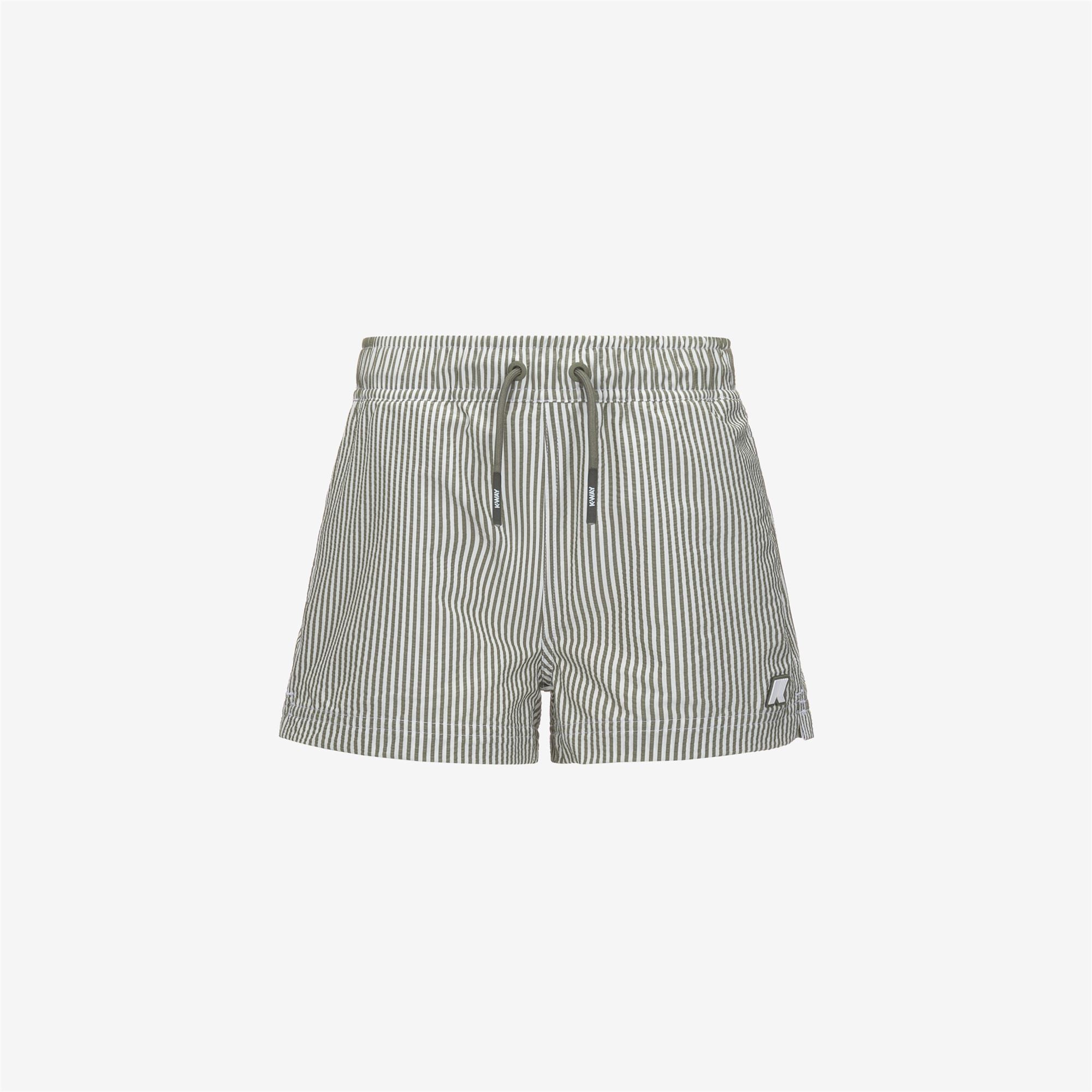 k-way-p-hazel-stripes-beach-short-de-bain-gar-on-white-green-lichen image 1