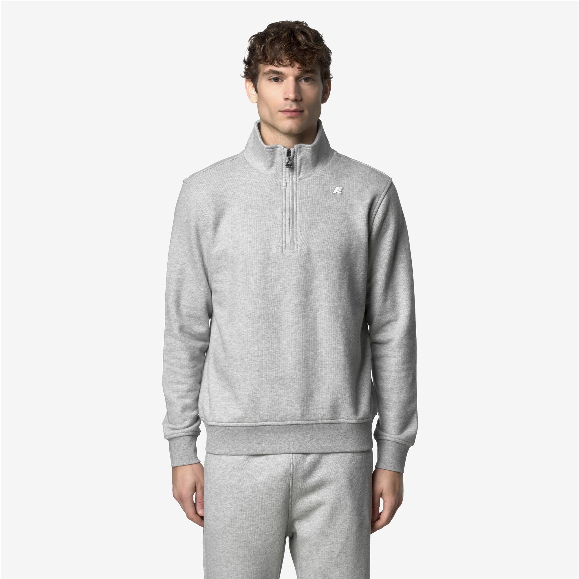 k-way-finnick-heavy-fleece-pull-over-homme-grey-mel image 1