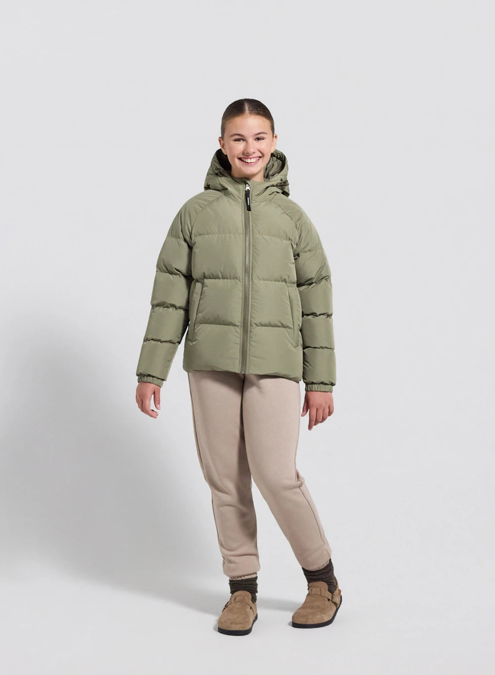 pyrenex-sten-smooth-doudoune-enfant-unisexe-capuche-kaki-clair image 4