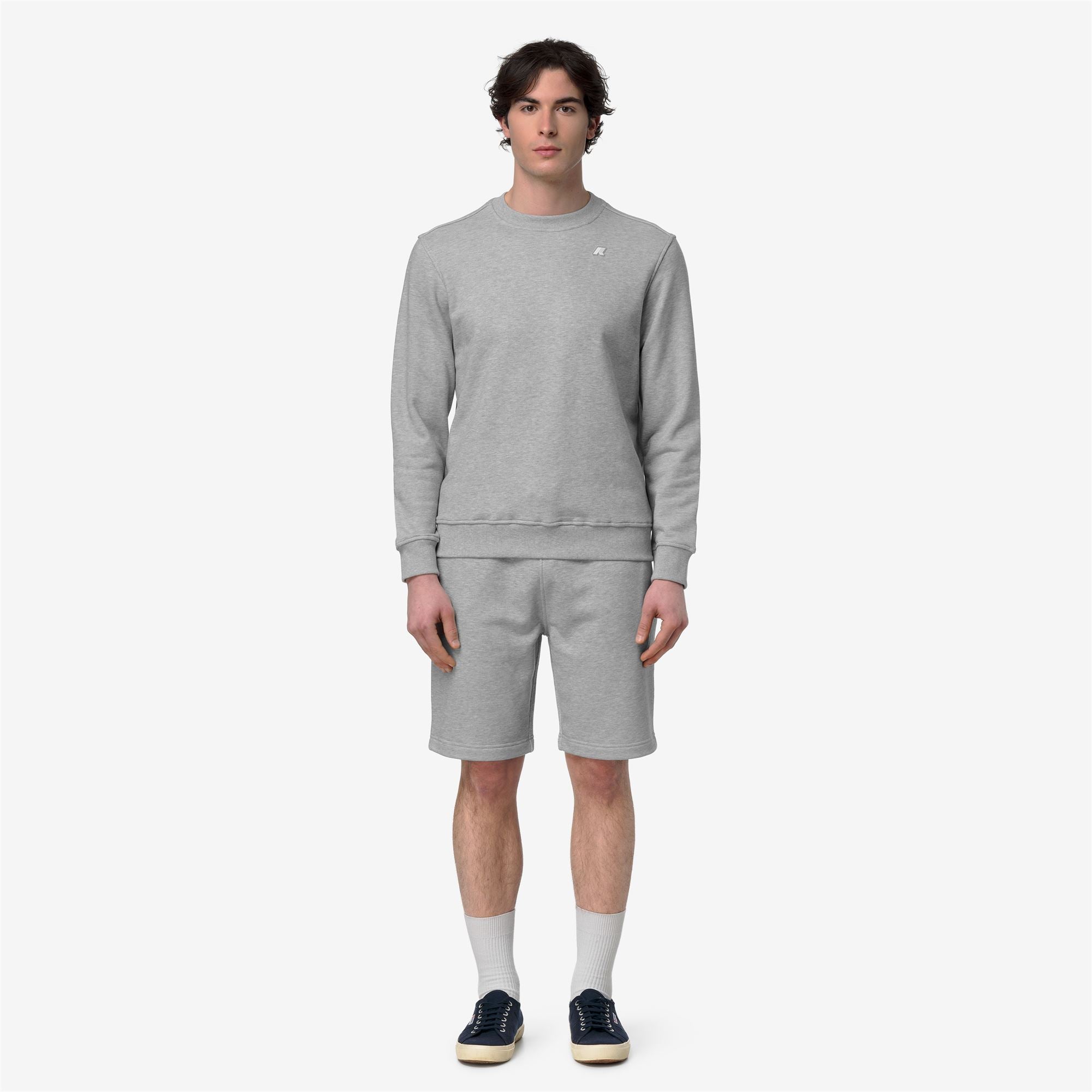 k-way-erik-french-terry-short-de-sport-homme-grey-mid-mel image 1