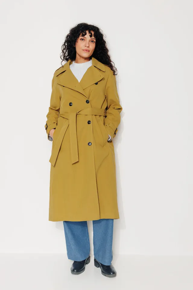trench-coat-amandier-trench-long-ceintur-coton-d-perlant-moutarde image 1