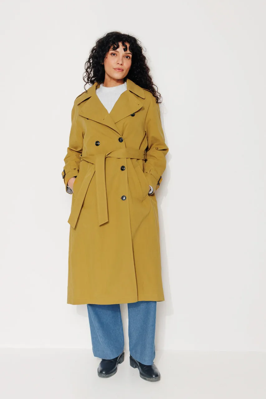 trench-coat-amandier-trench-long-ceintur-coton-d-perlant-moutarde image 1