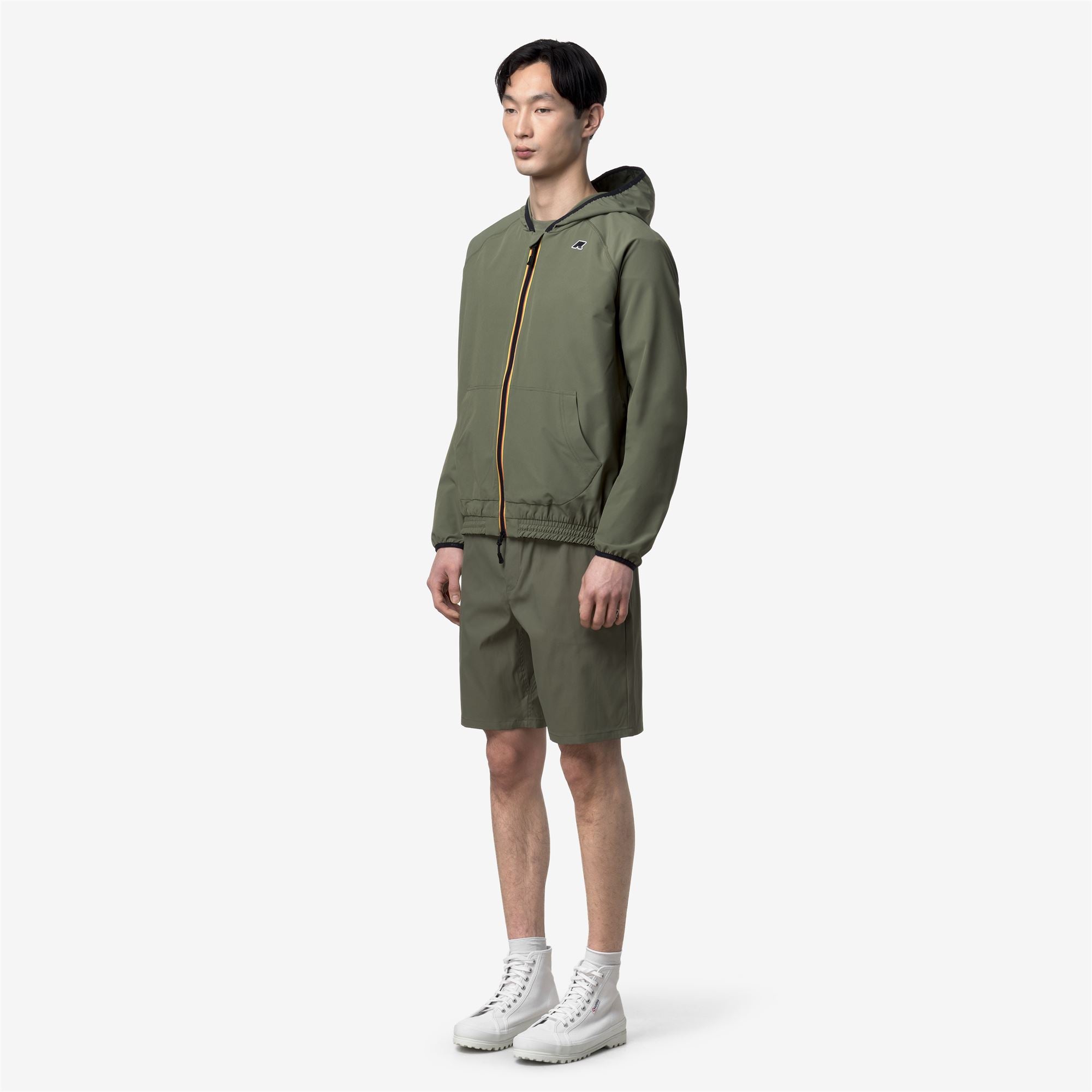 k-way-sia-veste-polaire-hoodie-homme-green-lichen image 2