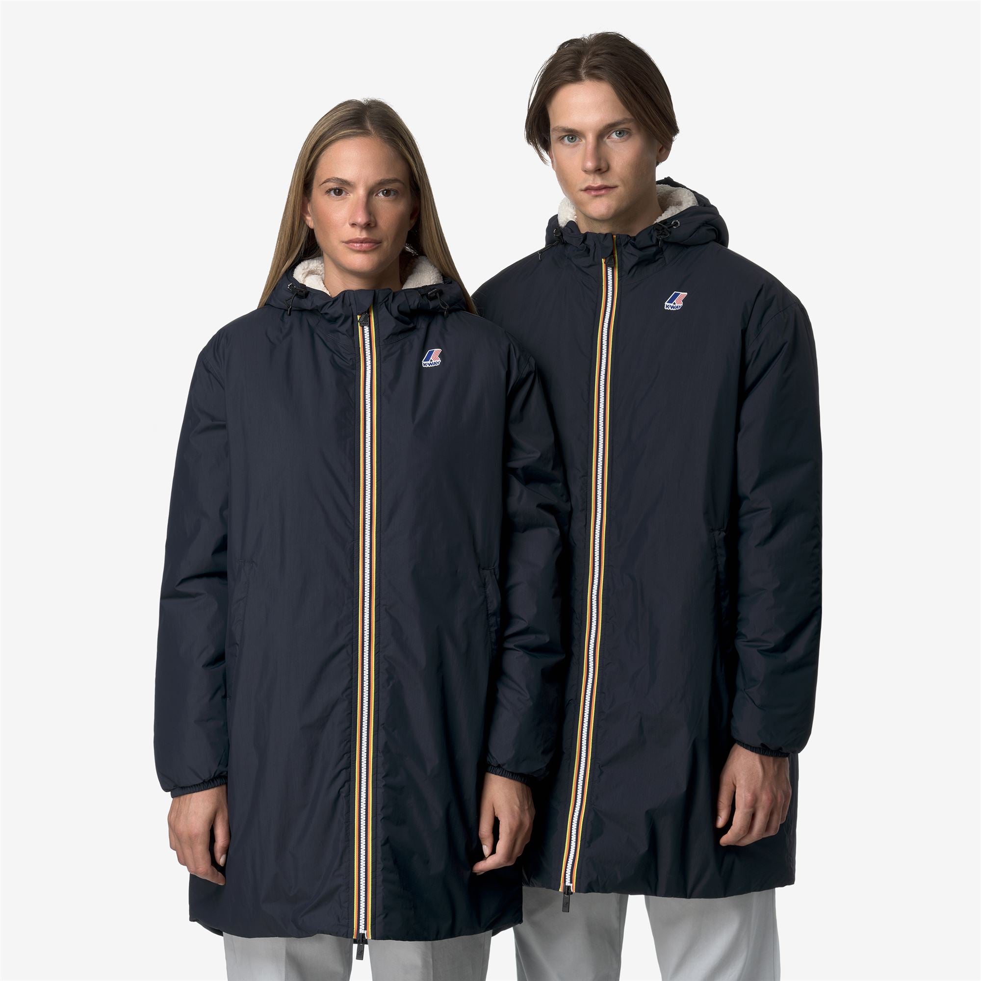 k-way-le-vrai-4-0-eiffel-east-orsetto-veste-3-4-unisexe-blue-depth image 4