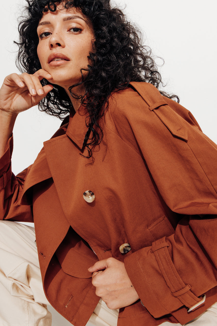 trench-coat-bovelle-veste-esprit-trench-coton-et-lin-marron image 8