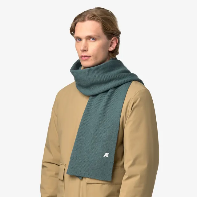 k-way-etienne-cardigan-stitch-wool-charpe-unisexe-green-balsam image 1