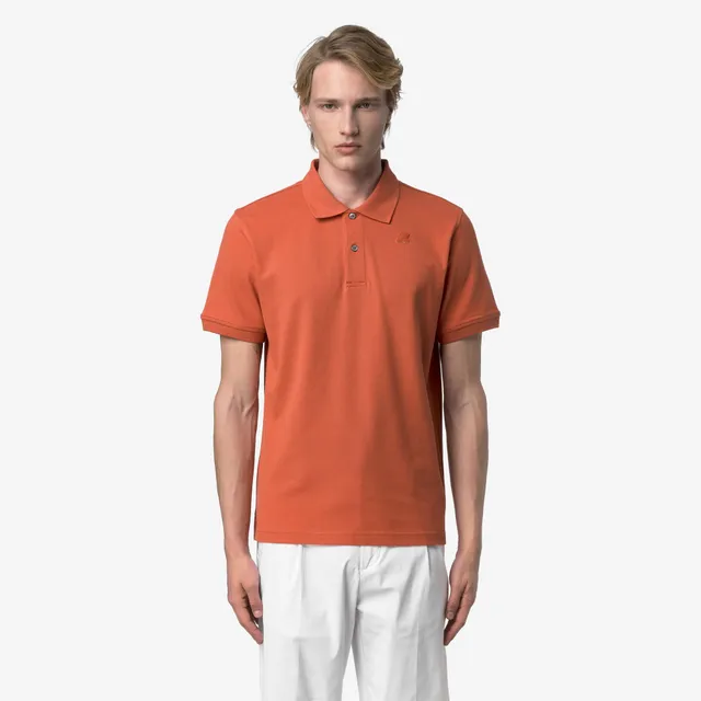 k-way-amedee-pique-slim-polo-homme-orange-brownish image 1