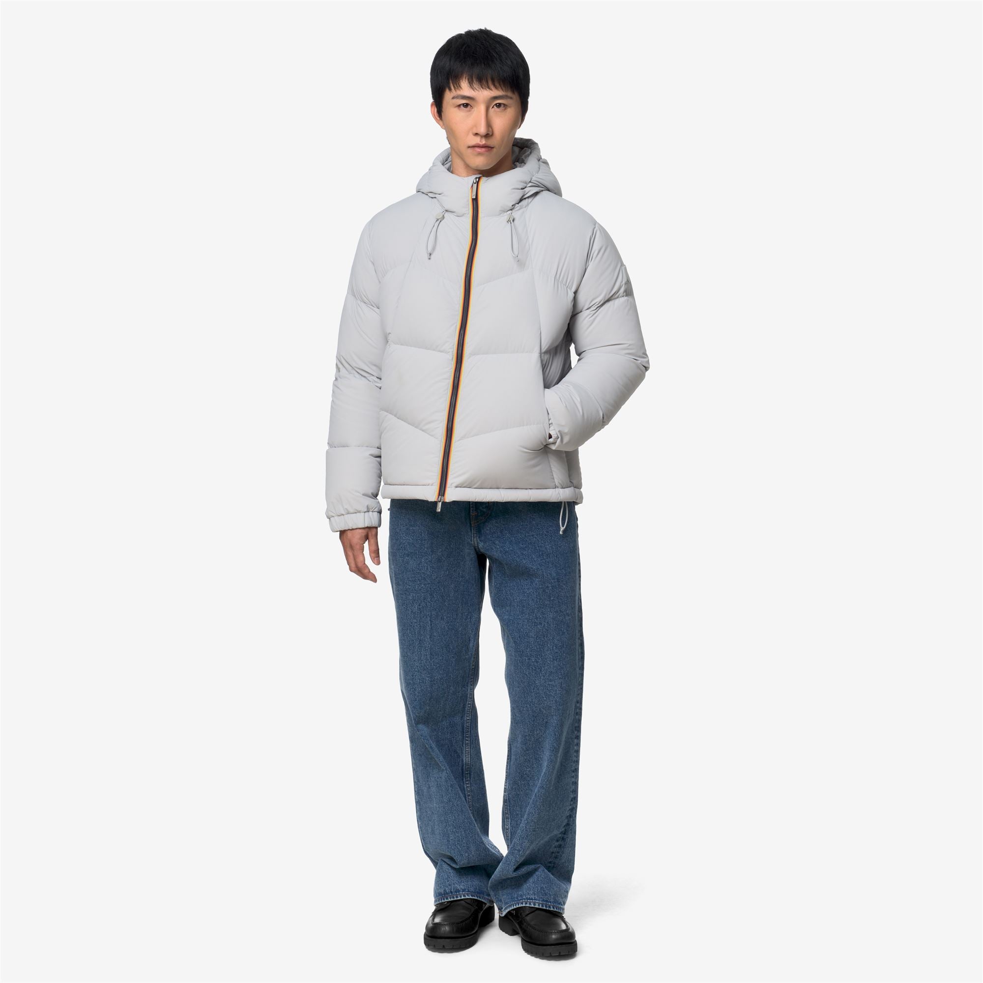 k-way-quill-fancy-nylon-doudoune-courte-homme-duvet-grey-ash image 4