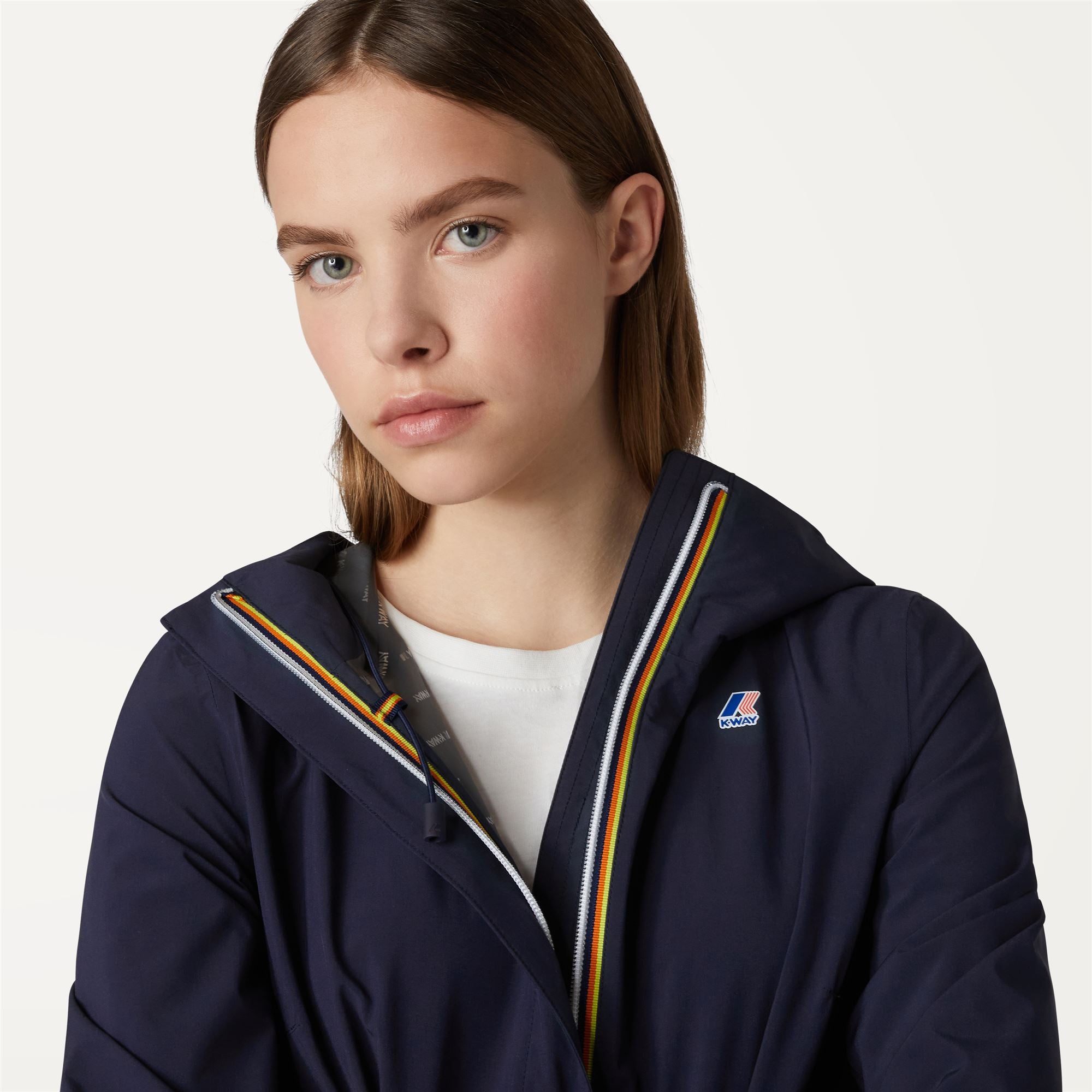 k-way-sophie-stretch-dot-veste-mi-longue-femme-blue-depth-2 image 4