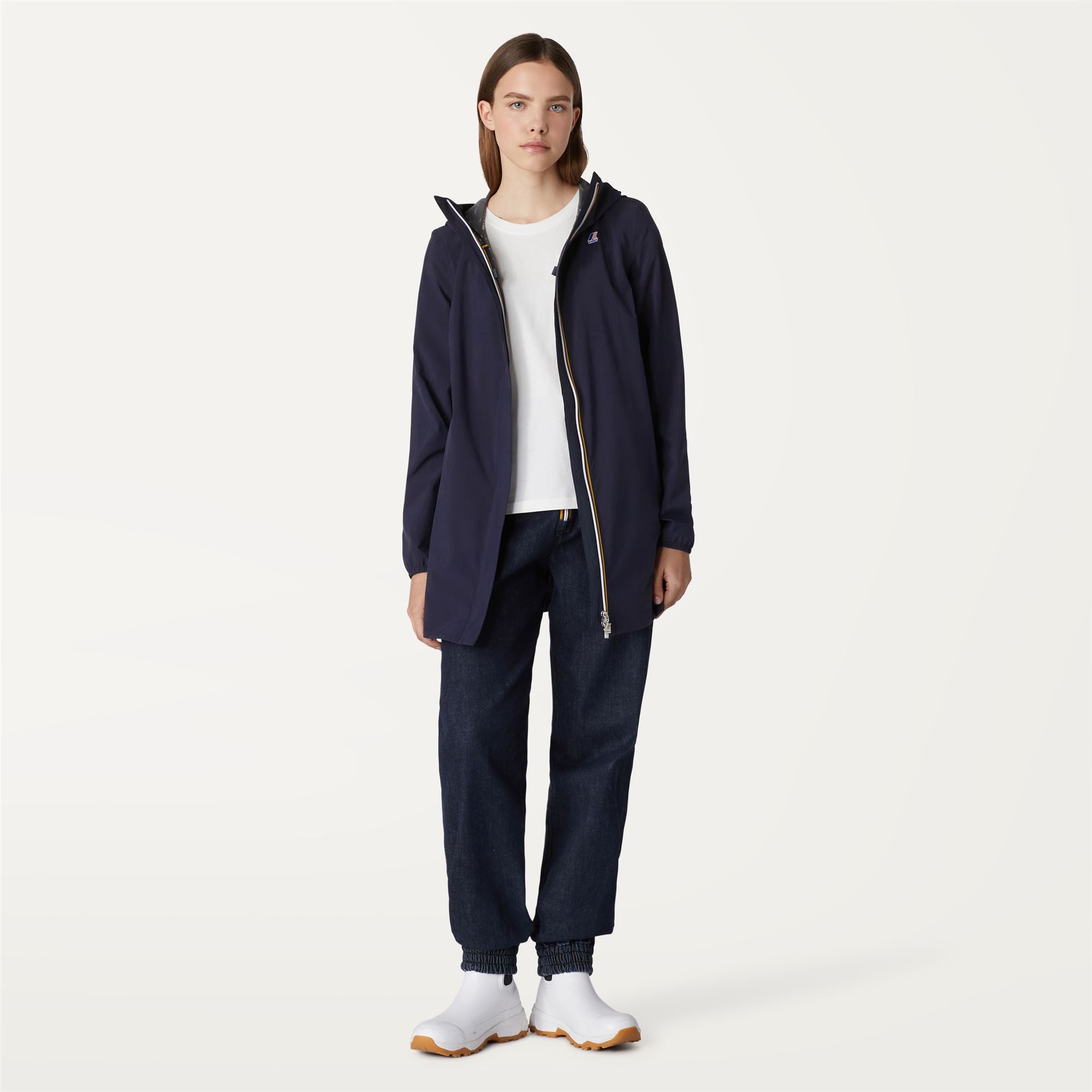 k-way-sophie-stretch-dot-veste-mi-longue-femme-blue-depth-2 image 1
