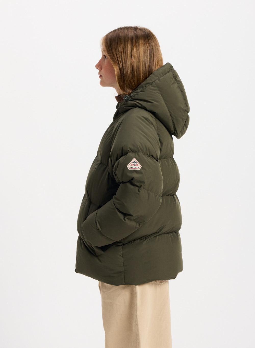 doudoune-enfant-pyrenex-sten-smooth-capuche-khaki image 5