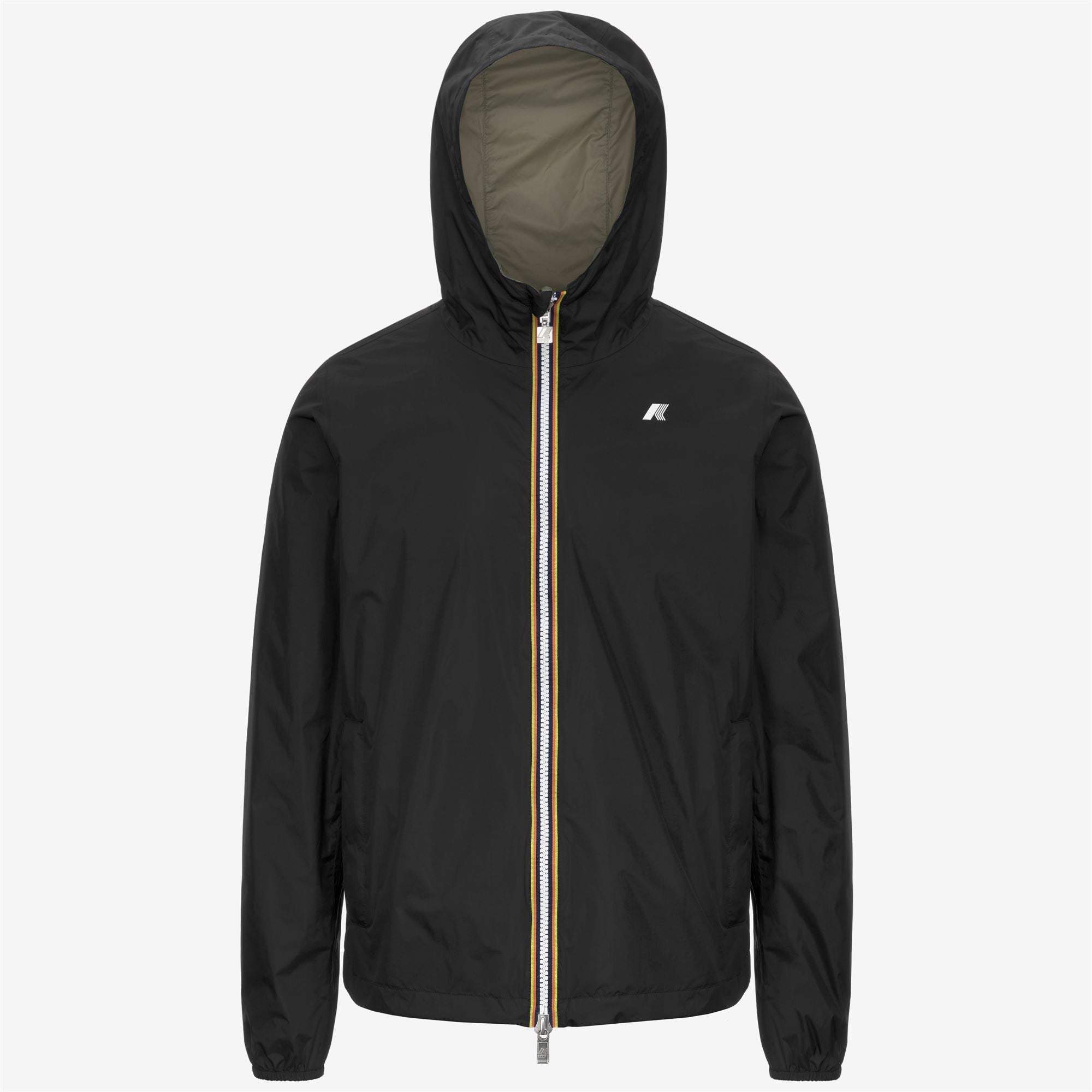 k-way-jake-plus-2-double-veste-court-r-versible-homme-black-pure-green-lichen image 5