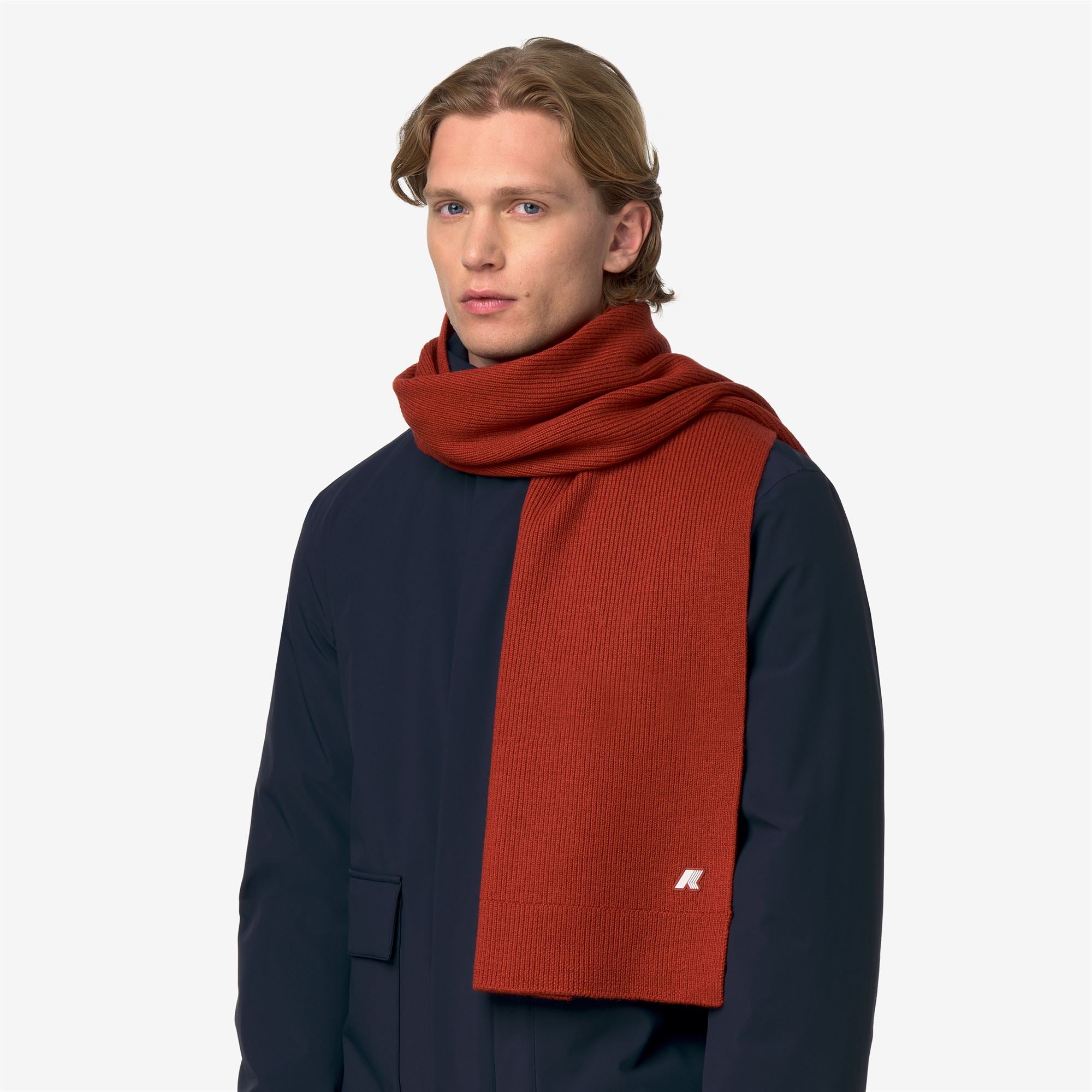 k-way-etienne-cardigan-stitch-wool-charpe-unisexe-red-dk-chili image 1