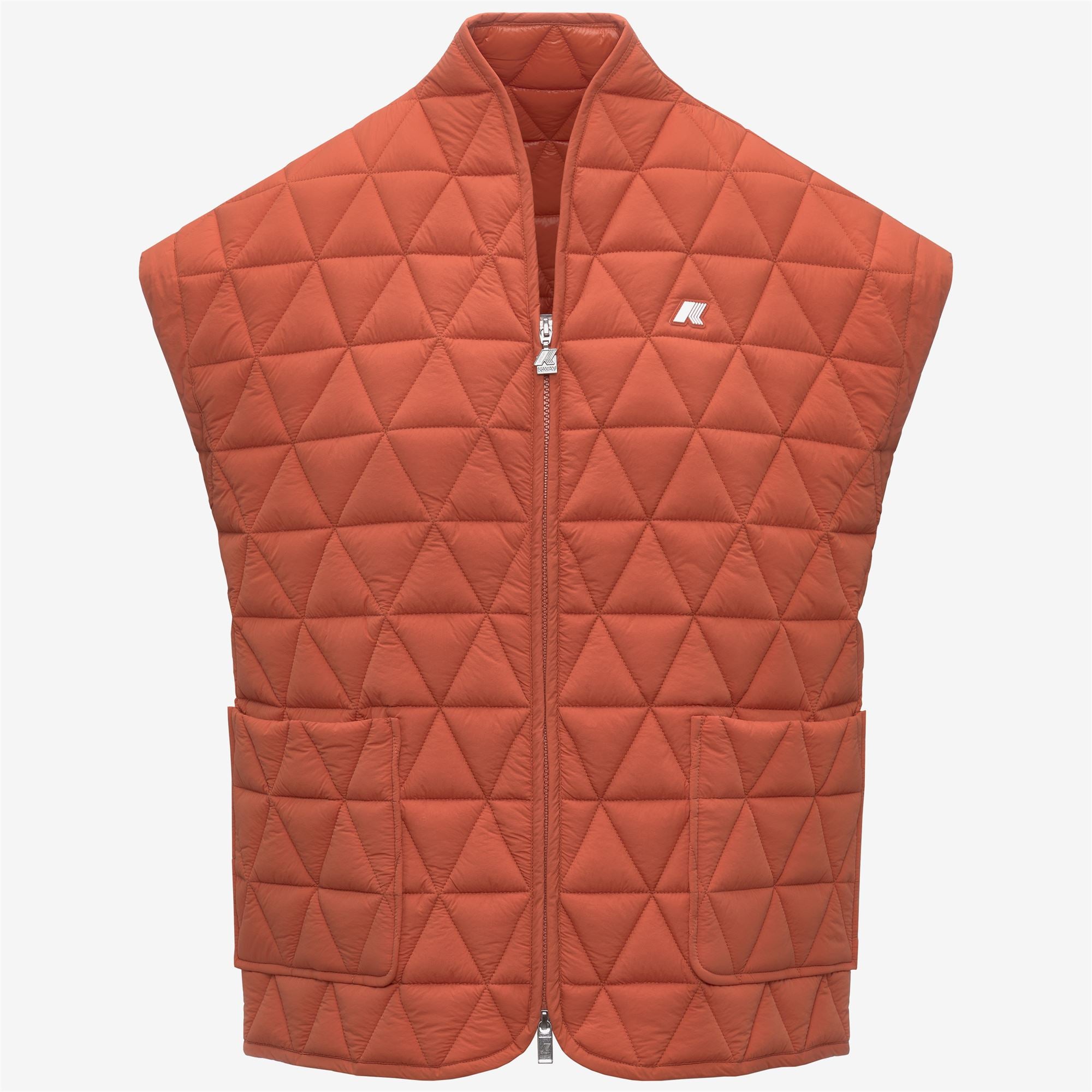 k-way-saloire-diamond-quilted-warm-gilet-veste-femme-orange-brownish image 5