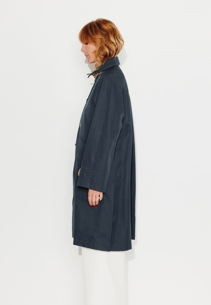 trench-coat-parrotia-imperm-able-mi-long-coton-marine image 2