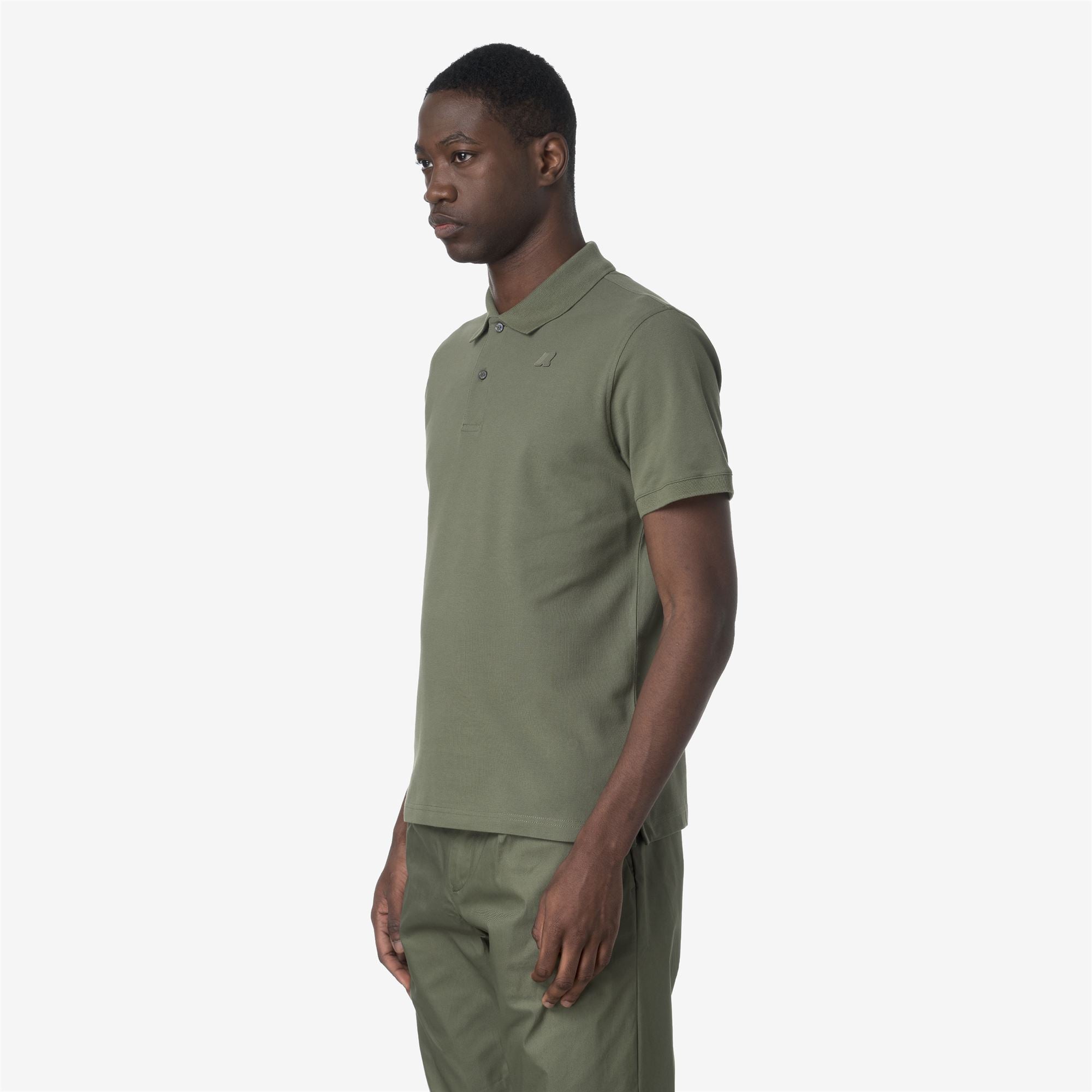 k-way-amedee-piqu-slim-polo-homme-green-lichen image 2