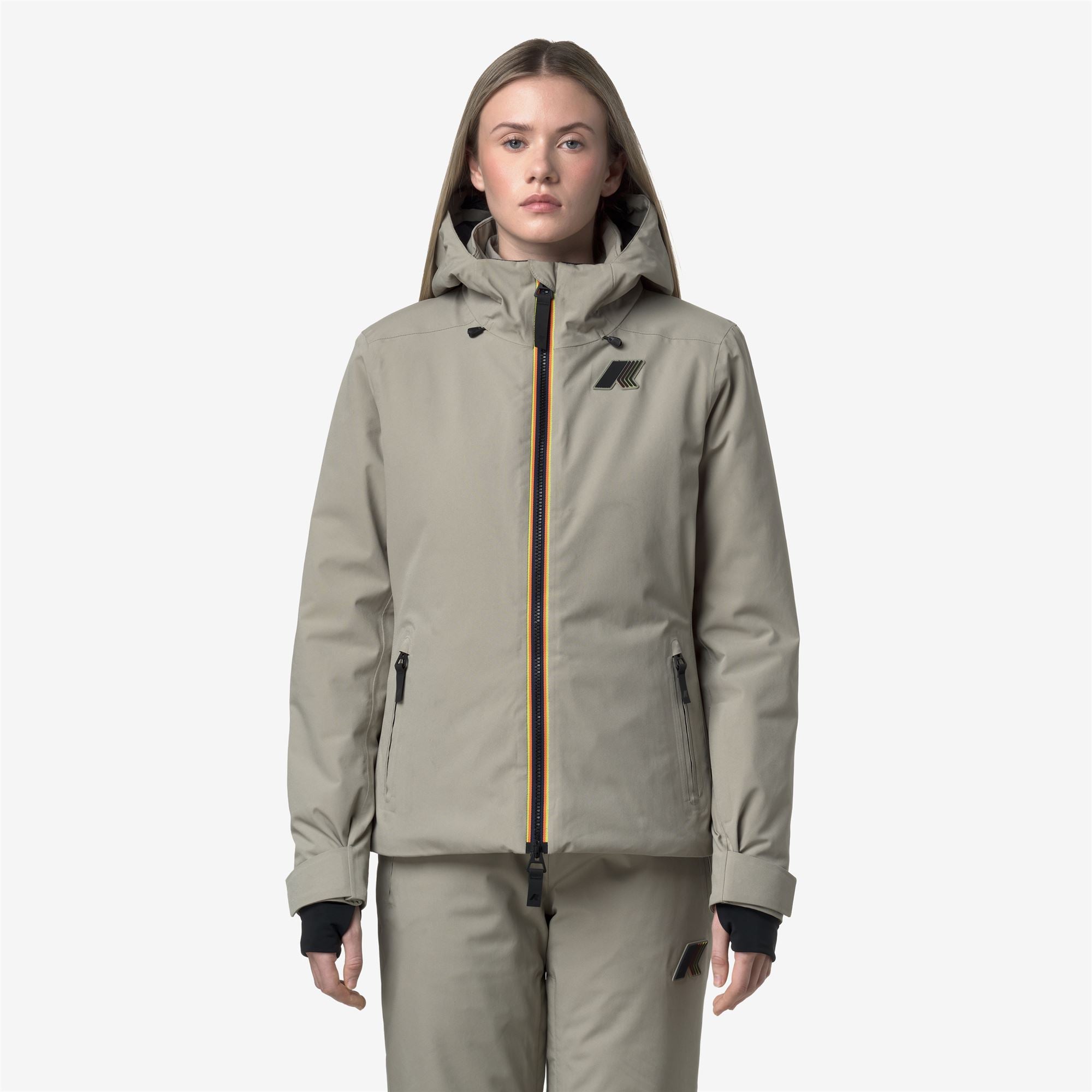 k-way-labresse-2l-twill-veste-ski-femme-green-oak image 1