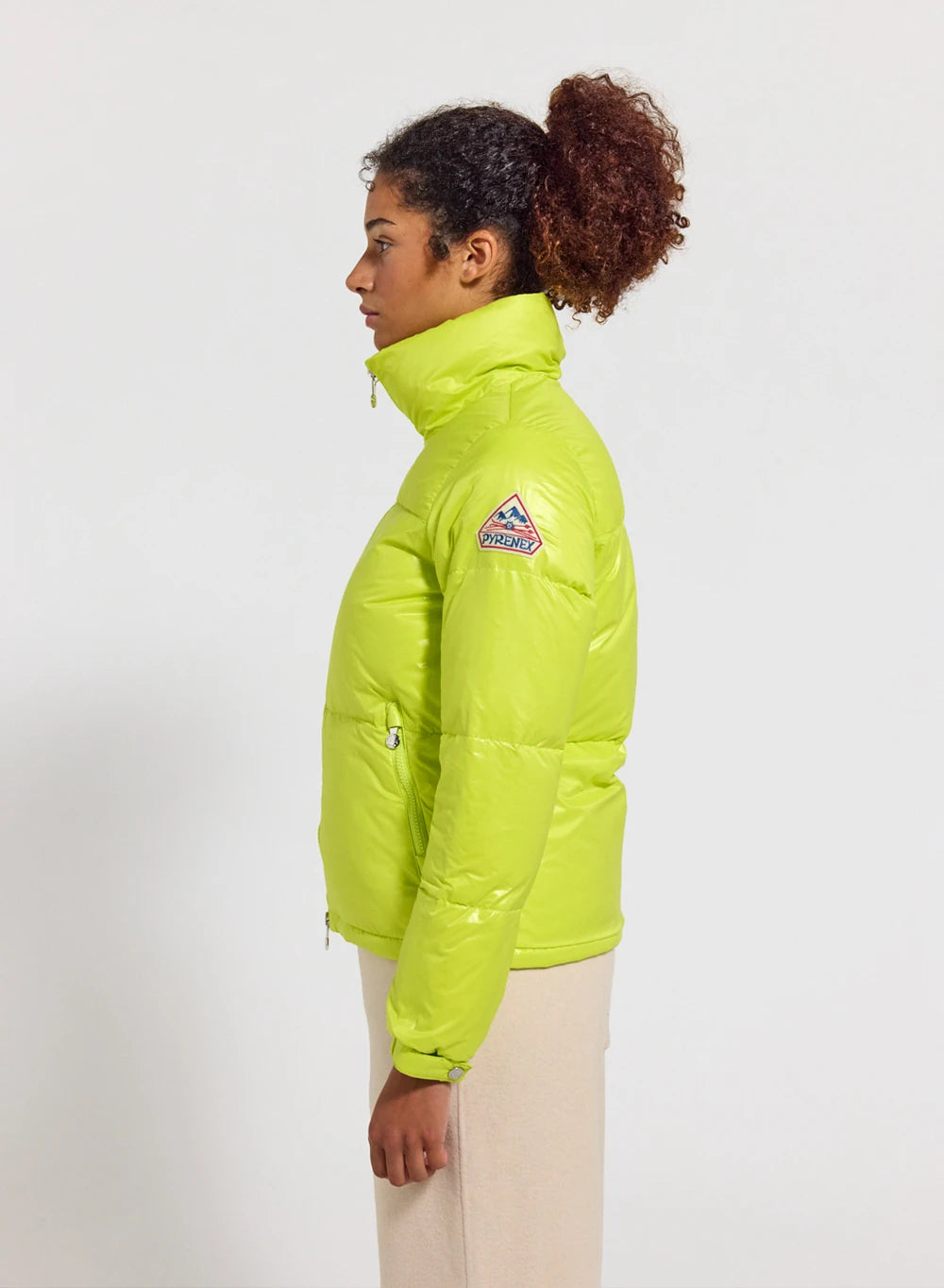 pyrenex-goldin-doudoune-courte-brillante-femme-jaune-citron image 3