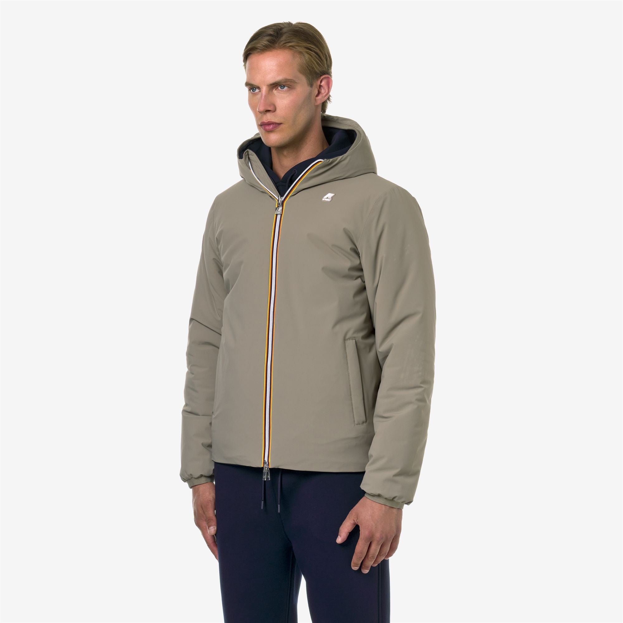 k-way-jack-st-warm-double-veste-court-homme-beige-t-blue-d image 2