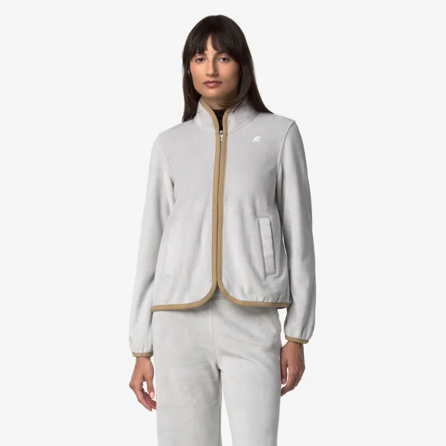 k-way-tuda-velour-polar-veste-polaire-femme-grey-ash-beige-khaki image 1