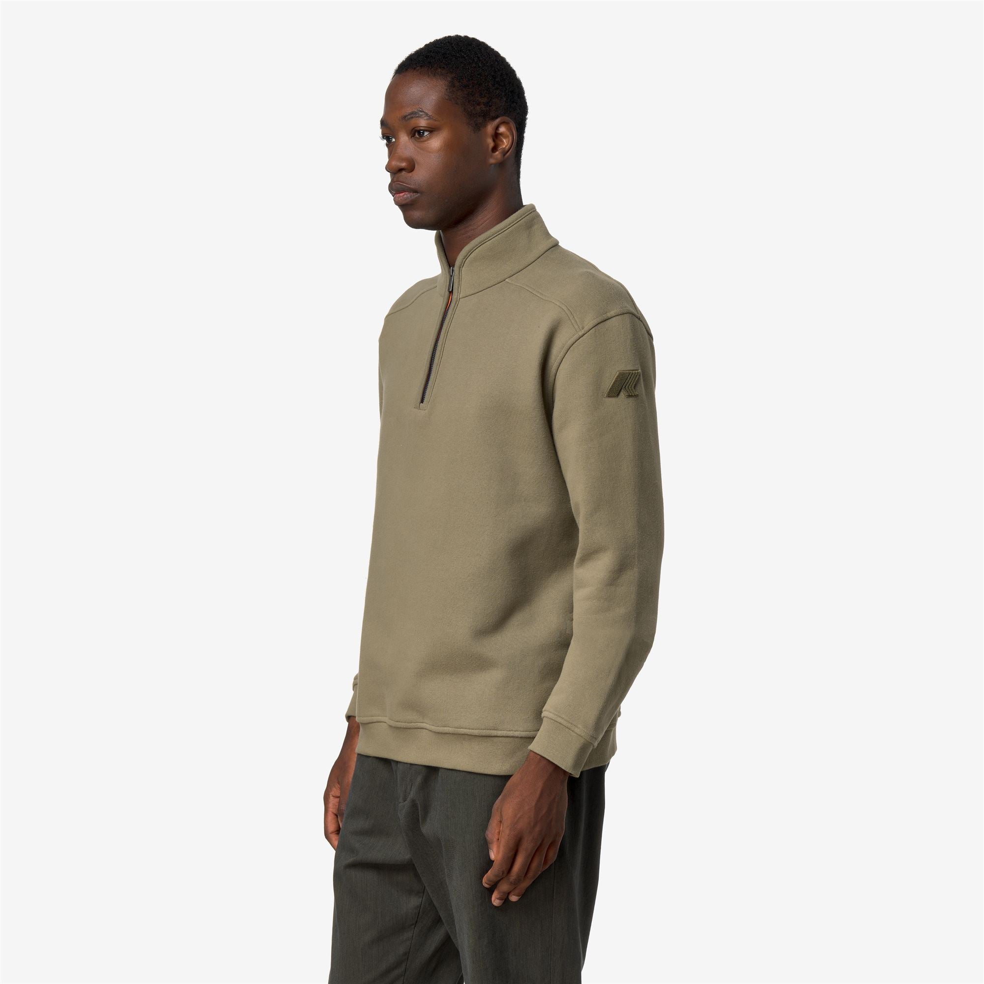 k-way-aubie-cotton-cashmere-pull-polaire-homme-green-army image 2