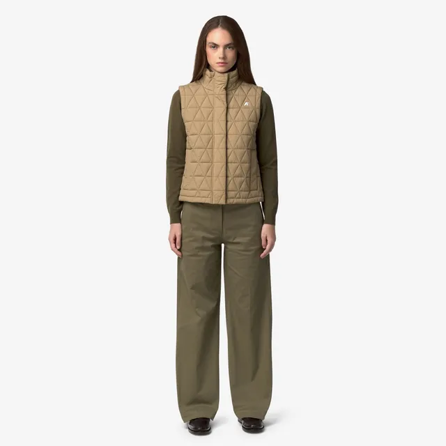 k-way-tyanne-twill-tech-peach-chino-femme-green-army image 1