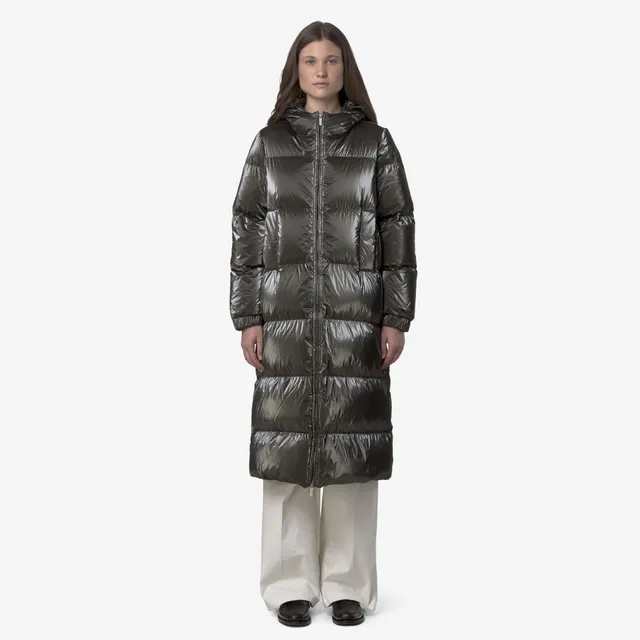 k-way-ruenne-thermo-pearly-doudoune-longue-femme-black-olive-combo image 1