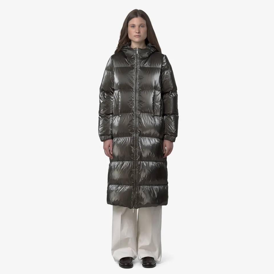 k-way-ruenne-thermo-pearly-doudoune-longue-femme-black-olive-combo image 1