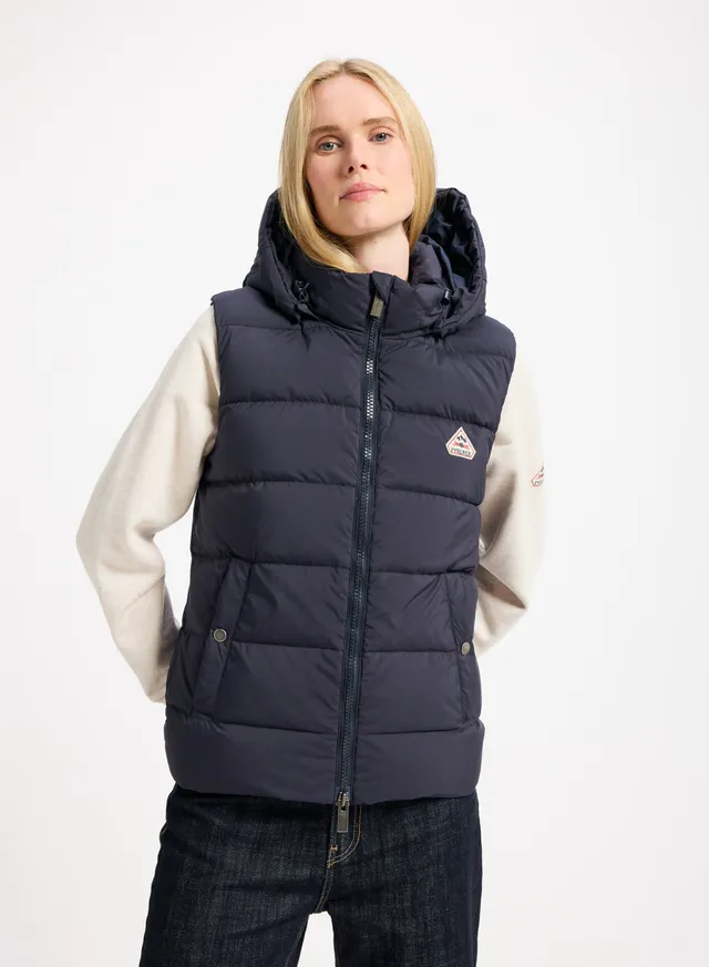 pyrenex-spoutnic-doudoune-sans-manches-femme-capuche-amovible-bleu-fonc image 1