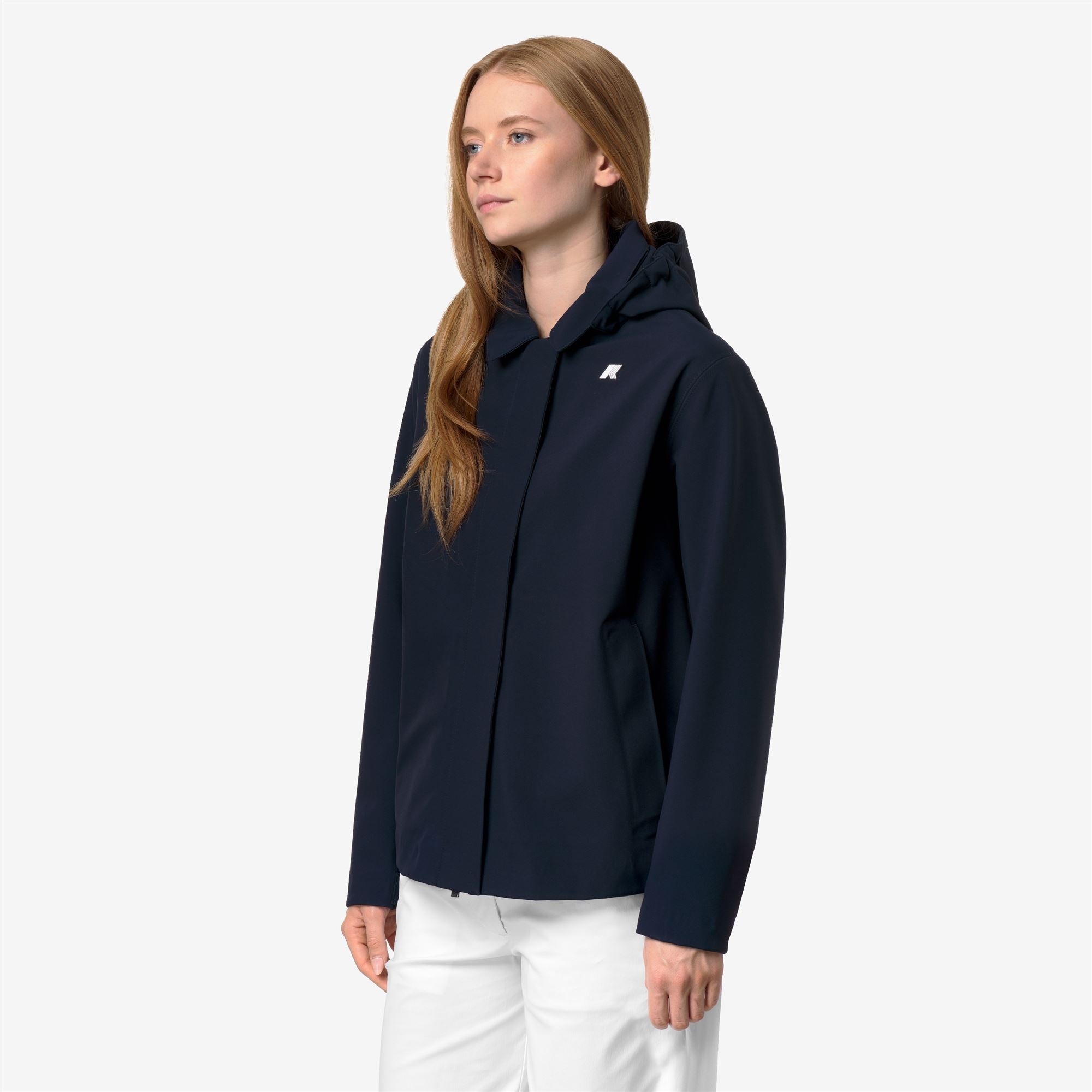 k-way-bleizou-bonded-trench-court-femme-blue-depth image 2