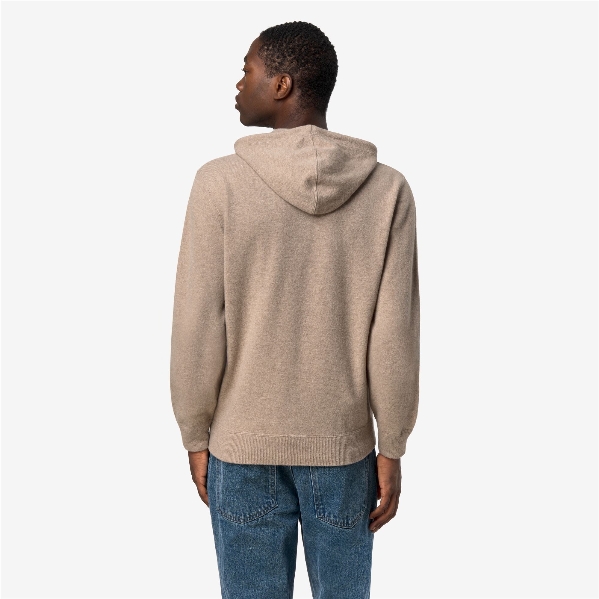 k-way-arzel-fleece-stitch-pull-capuche-homme-beige-plaza image 3